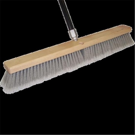 Dqb Industries DQB Industries 9975 24 in. Grey Flag Tip Floor Sweep With 60 in. Threaded Handle 25881099752